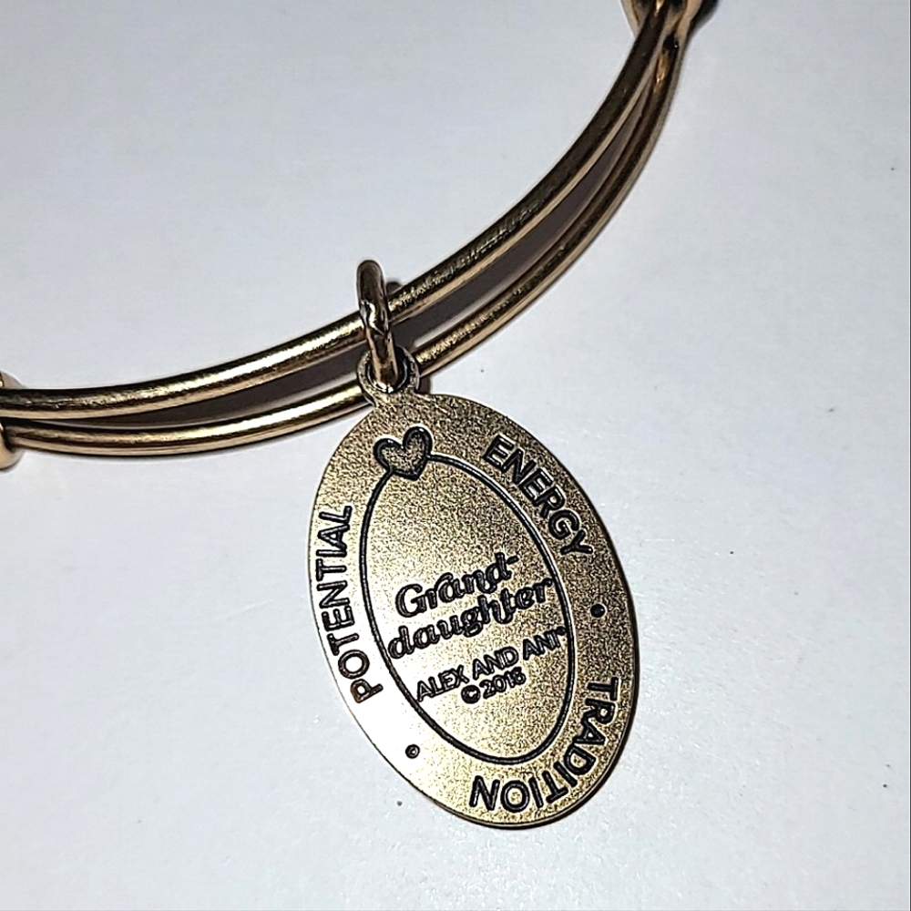ALEX AND ANI "GRANDDAUGHTER" CHARM BANGLE BRACELET - 2016 - Picture 5 of 7